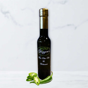Baklouti Green Chile Pepper Fused Olive Oil – Spicy Pepper Extra Virgin Olive Oil Bottle