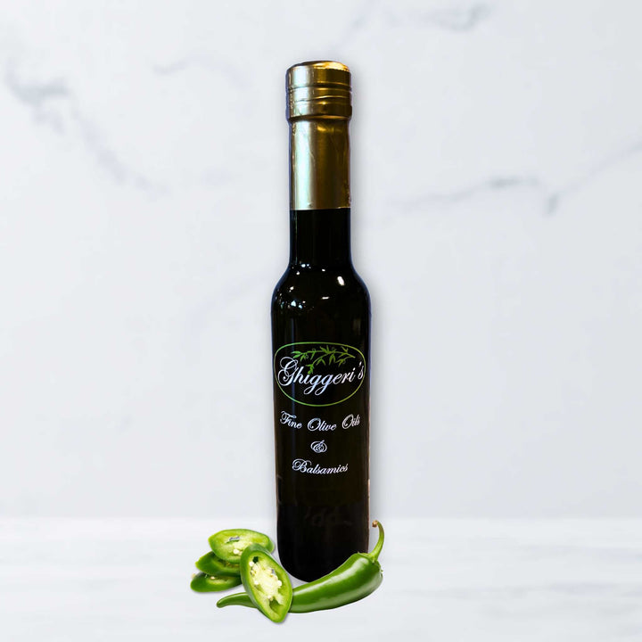 Baklouti Green Chile Pepper Fused Olive Oil – Spicy Pepper Extra Virgin Olive Oil Bottle