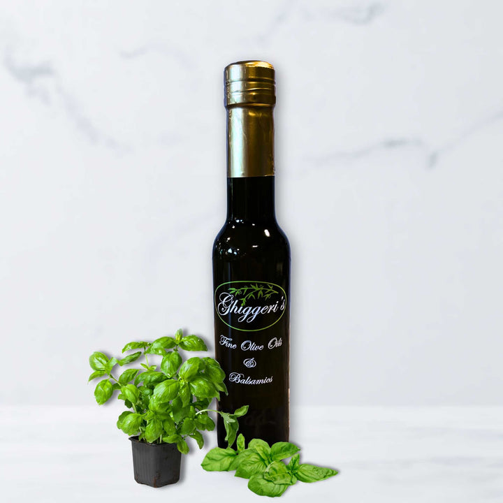 Basil Infused Olive Oil – Fresh Herb Extra Virgin Olive Oil Bottle