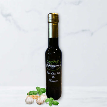 Spicy Calabrian Pesto Olive Oil with chili peppers, basil, and garlic
