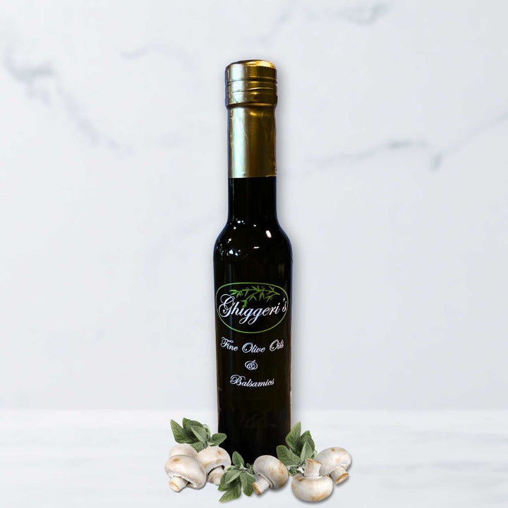 Wild Mushroom & Sage Olive Oil with earthy herbs and roasted vegetables
