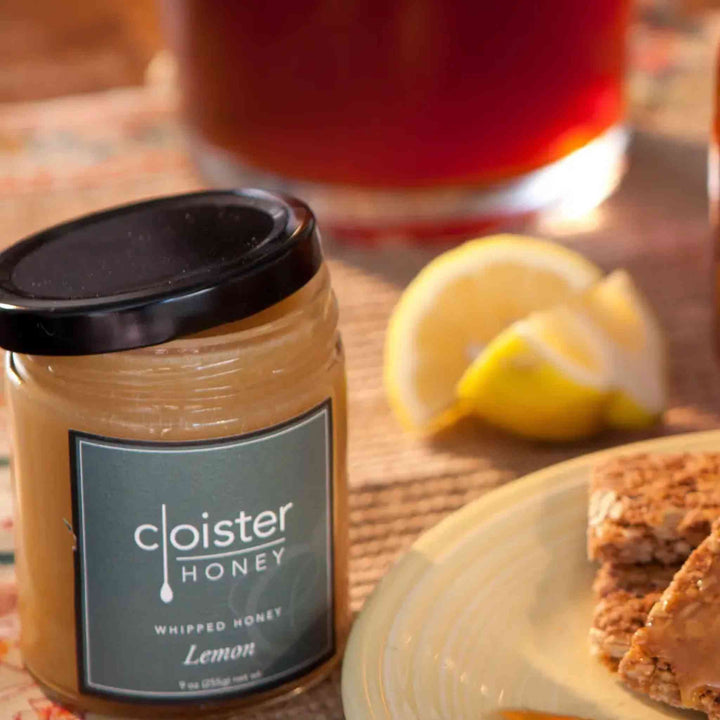 Jar of Cloister Orange Blossom Honey – golden honey with floral citrus notes.